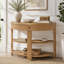 Console cannelée demi-lune avec tiroir et tablettes-327739955