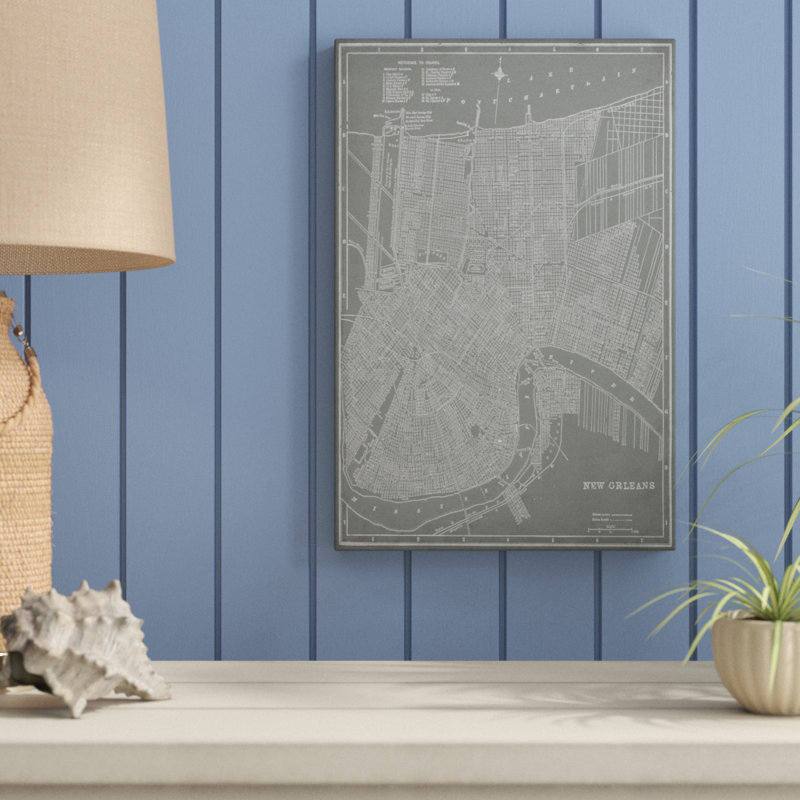 «City Map of New Orleans», peinture sur toile, H 18 po x l 12 po