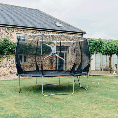 12' Backyard: Above Ground Trampoline with Safety Enclosure