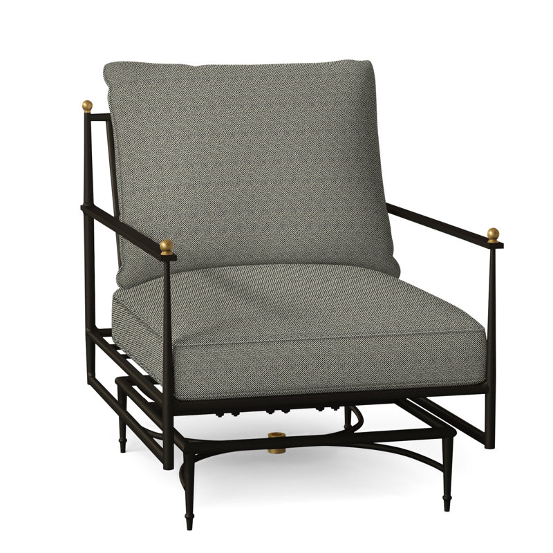 Roma Patio Armchair with Cushions, Dove Sunbrella® Linen, Welt, Standard Plus