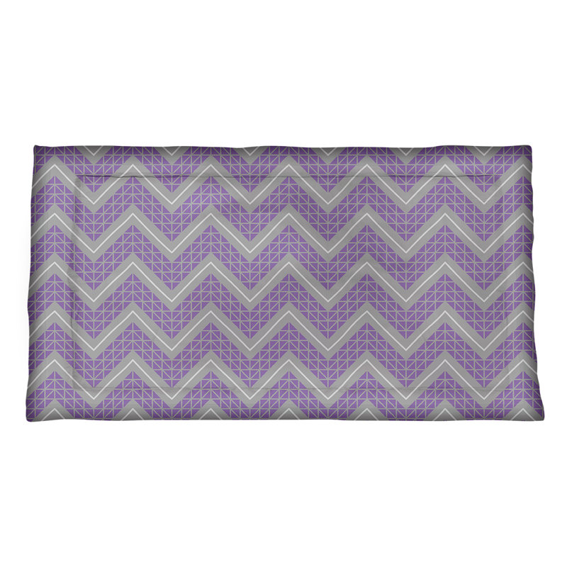 Taie décorative à chevrons Rhonda Cheval, Très grand, Microfibre, Mauve foncé