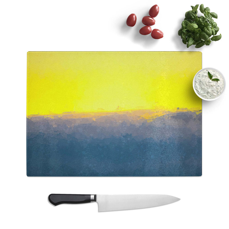 Tempered Glass Valley of Clouds in Abstract Chopping Board, 28.5 cm W x 20 cm L