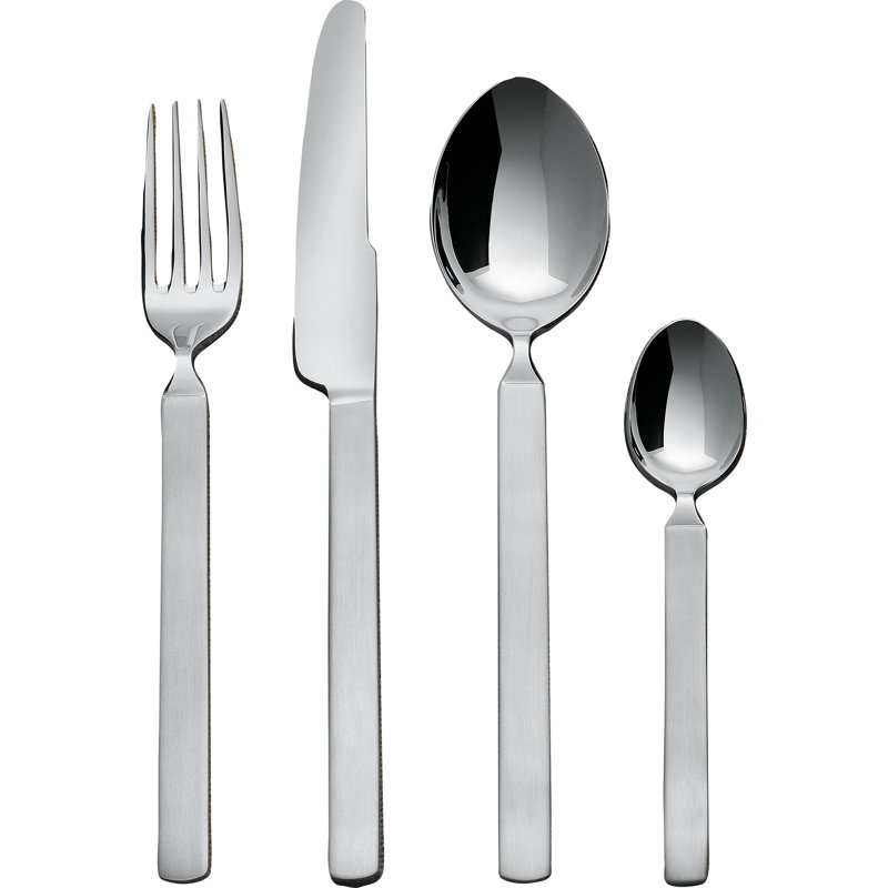 Alessi Dry Stainless Steel Flatware Set - Service for 6, Satin
