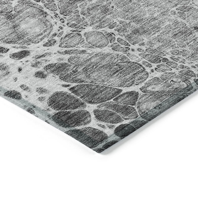 Tapis intérieur lavable abstrait argenté 8 pi x 10 pi