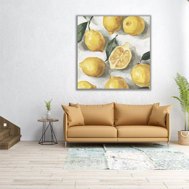 Fresh Lemons I - reproduction d'art sur toile, H 12 po x l 12 po