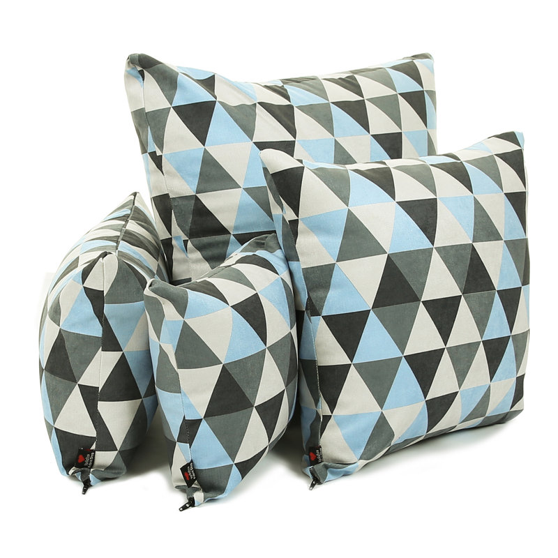 Migrati Geometric Rectangular Cushion, Blue
