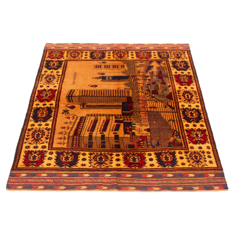 Tapis brun Teimani 4 pi 7 po x 6 pi 2 po