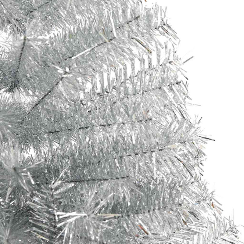  Sapin de Noël artificiel illuminé argenté 82,7 po PET, 6.9"