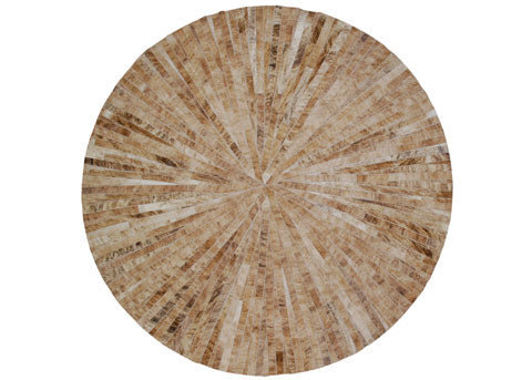 Art Hide Cowhide Area Rug in Brown, Round 4'