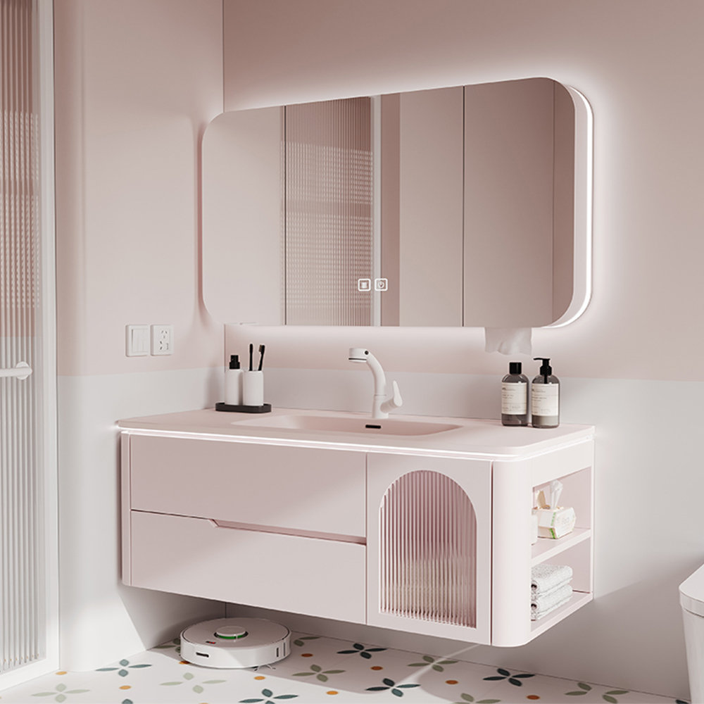 Backop Modern light luxury pink bathroom cabinet - Wayfair Canada