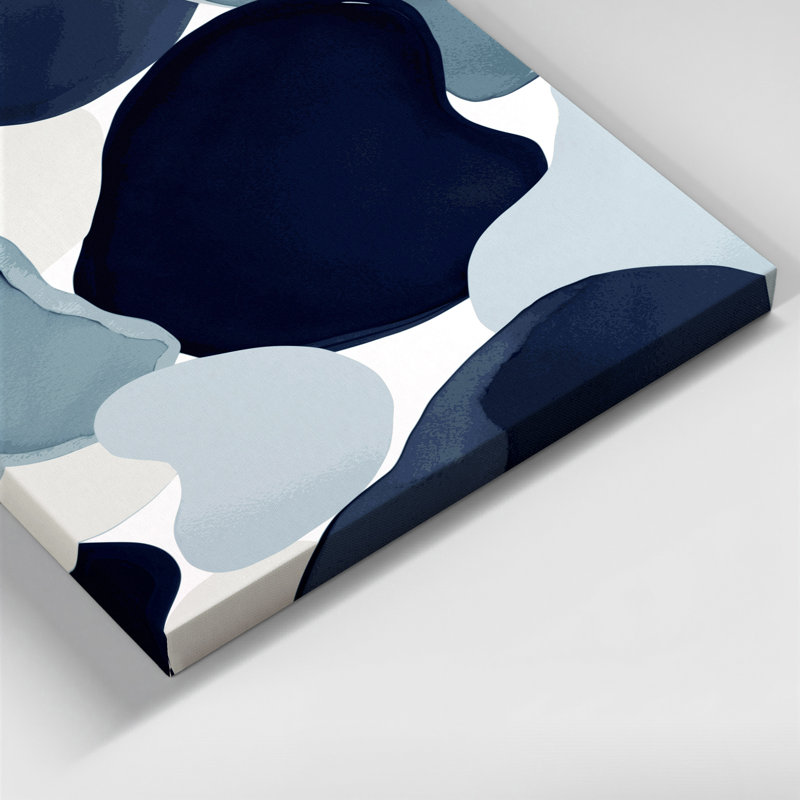 Abstrait aquarelle 11, art mural sur toile bleue, H 14 po x l 11 po