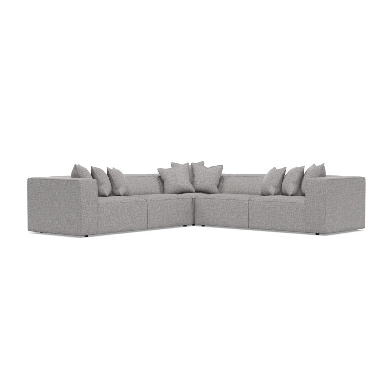 Bernhardt Bliss 3-Piece Fabric Sectional, 28" H x 123.5" W x 123.5" D, Gray Polyester