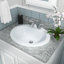 Lavabo de salle de bain ovale 20,5 po x 17,69 po en porcelaine blanche