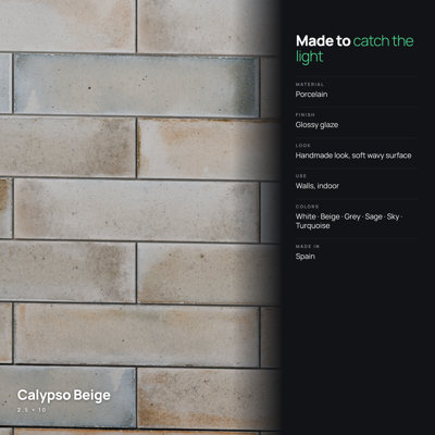 Carrelage mural en porcelaine Calypso