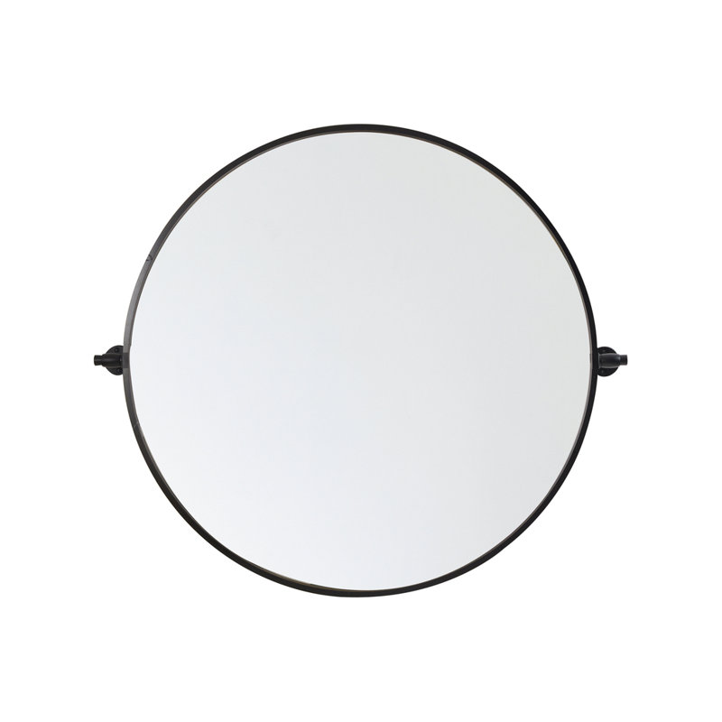 Belfield Metal Wall Mirror, Black, 30" x 30"