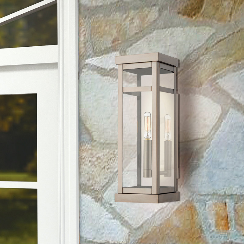 Swann Wall Light, Brushed Nickel, 15" H x 5" W x 5.5" D