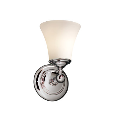 LumenAria - Tradition 1-Light Wall Sconce - Polished Chrome - Faux Alabaster