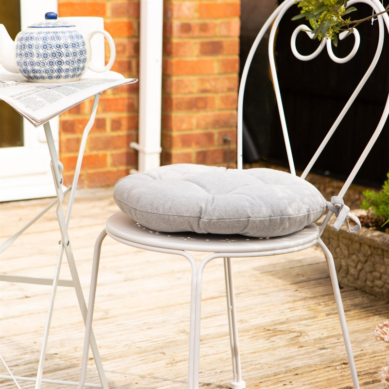 Harbour Housewares - Round Garden Chair Seat Cushion, Grey