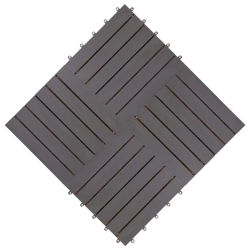 Carreaux de terrasse Sagers vidaXL, 11,8 po x 11,8 po, bois d'acacia massif, résistant aux intempéries