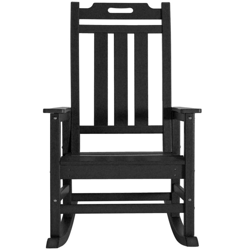 Briette Plastic / Acrylic Rocking Chair, Black