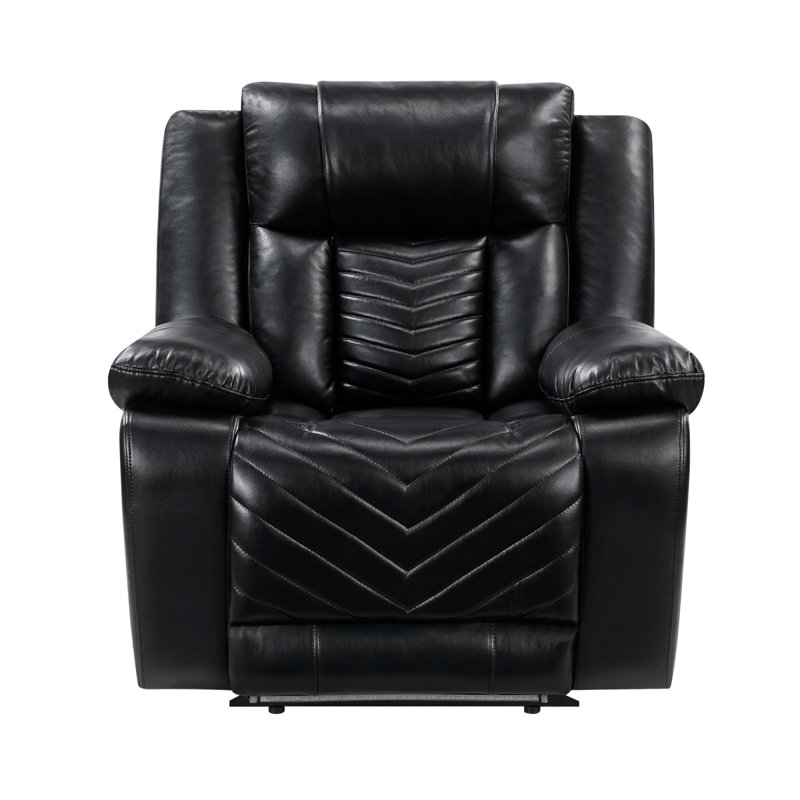 Huron Black Power Reclining Chair with LED and Charging Ports