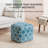 Marta 20" Blue Upholstered Pouf Ottoman-117292803