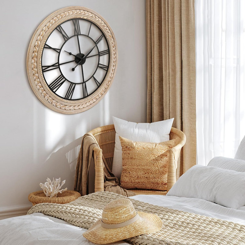 Grande horloge murale en bambou