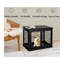 Table de bout en MDF noir et caisse en métal pour chien avec surface plane