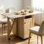Table de salle à manger pliante avec armoire de rangement et tablettes, table de cuisine mobile peu encombrante pour les petits espaces