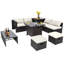 Ensemble de meubles de patio 9 pièces avec foyer 32 po Costway-24410191