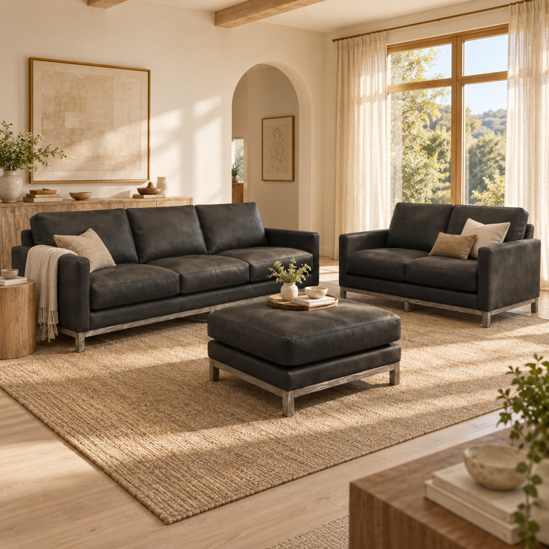 Repose-pieds en cuir Monterrey