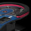 Table de poker bleue et noire en bois manufacturé ovale-117598247