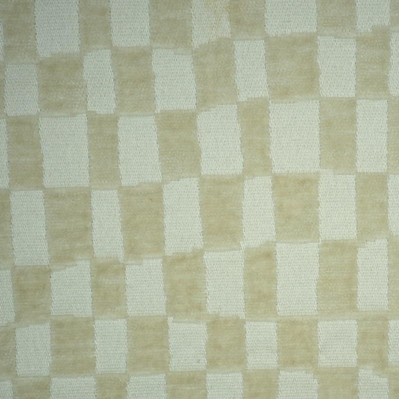Checkmate - Damask Design Chenille Upholstery Fabric, Cream