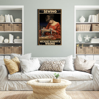 «Maici Woman Sewing 1 - 1 Pièce», reproduction d'art graphique sur toile tendue