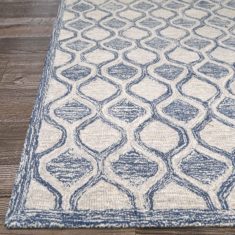 Wool Geometric Indoor Rug, Rectangle 6' x 9'