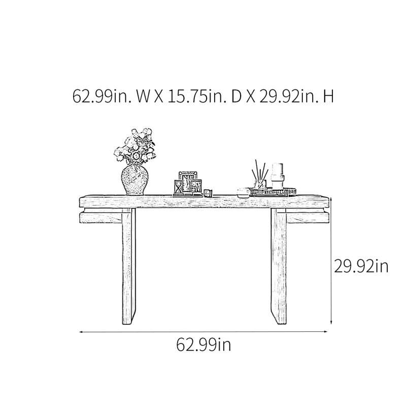 Console Retro Minimalist, H 29,92 po x l 62,99 po x P 15,75 po, Noir