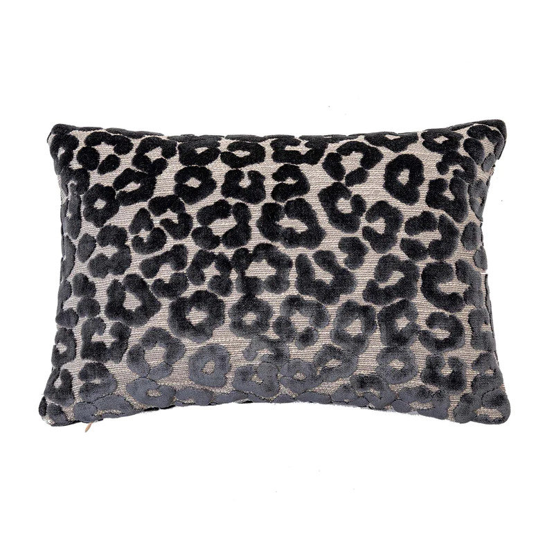  Coussin lombaire à imprimé animal, Noir, 12 po x 18 po