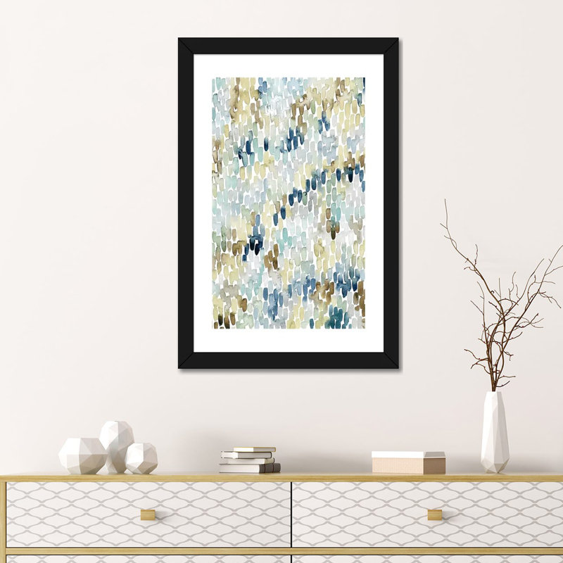 River Wavelet II par Grace Popp - reproduction d'art, Toile avec cadre en bois beige, Blanc, H 24 po x l 16 po x P 1 po