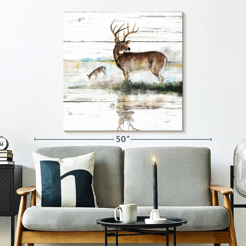 Crowle Rustic Misty Deer, 33" H x 33" W