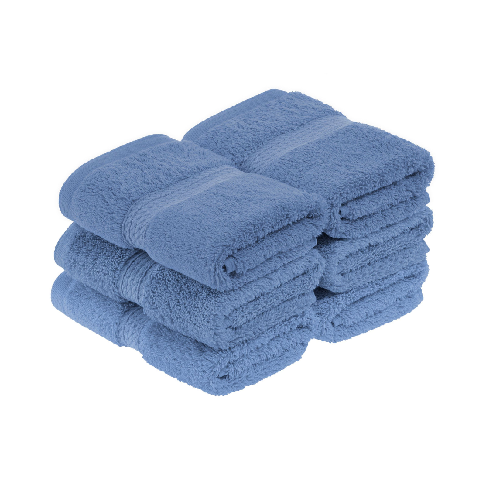 Egyptian Cotton Washcloth Set, Denim Blue, Washcloth - 6 Pack