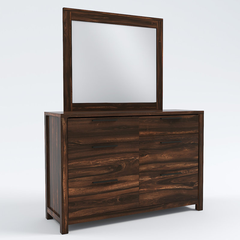Commode double 6 tiroirs avec miroir Aston