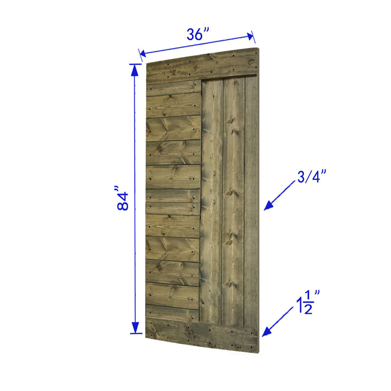 Aged Barrel Finished Solid Wood 84" Textured Barn Door Slab