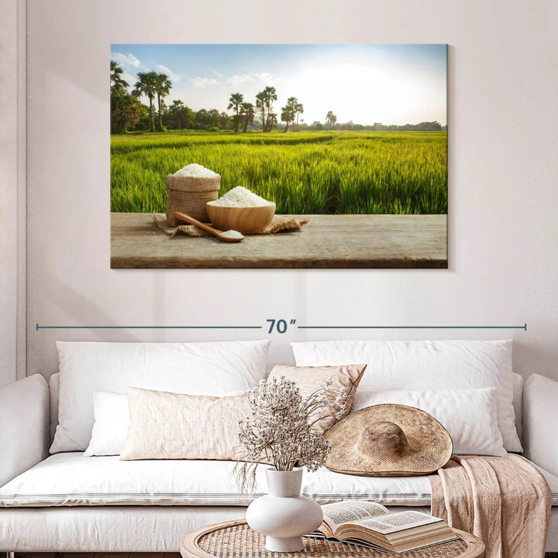 Harnek Uncooked Rice Against Field, 32'' H x 48'' W