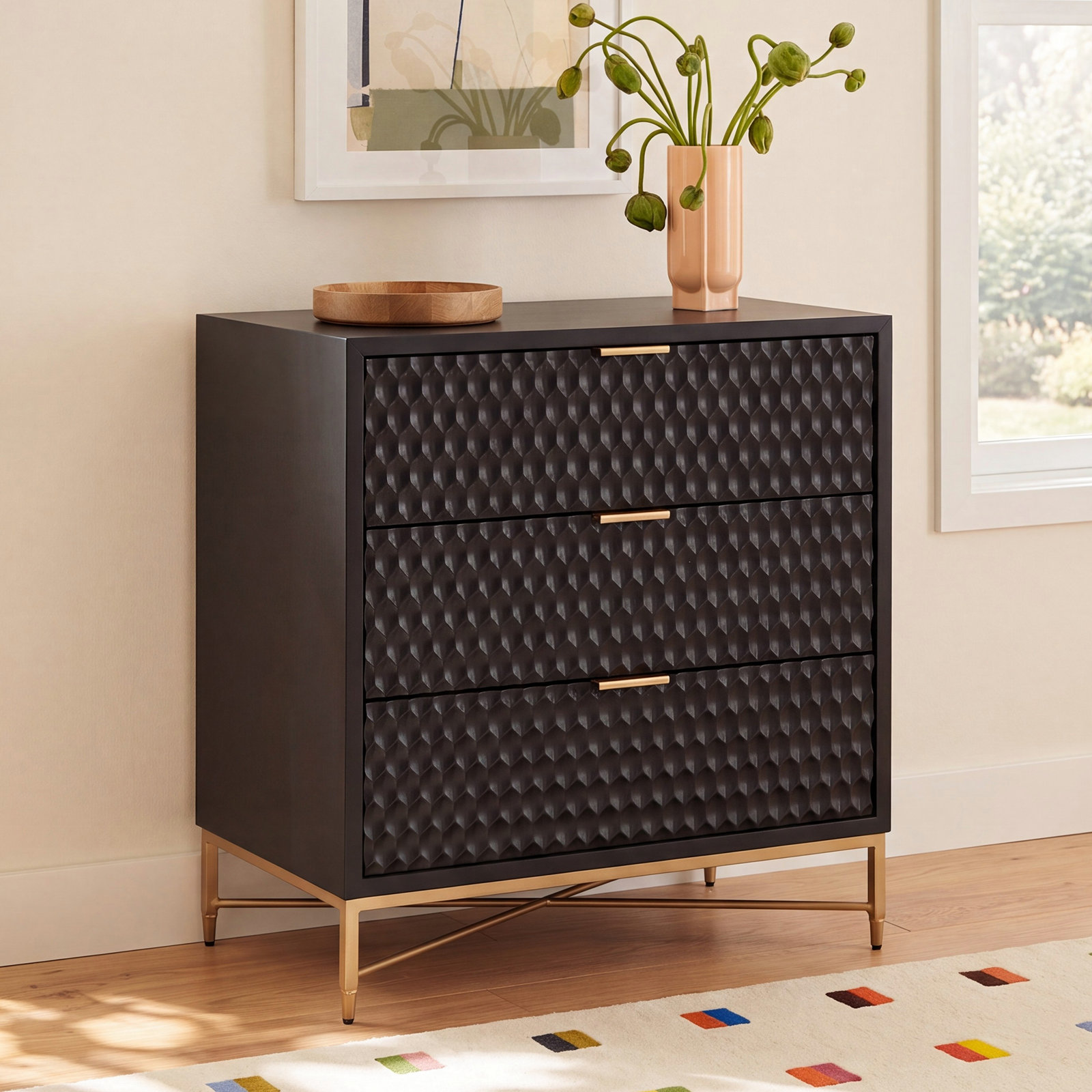 Capra 32" Mahogany Dresser, Black