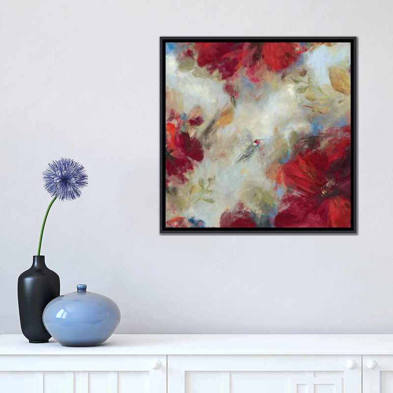 « hummingbird i », impression sur toile, H 18 po x l 18 po x P 1,5 po, Toile avec cadre noir, Pas de tapis
