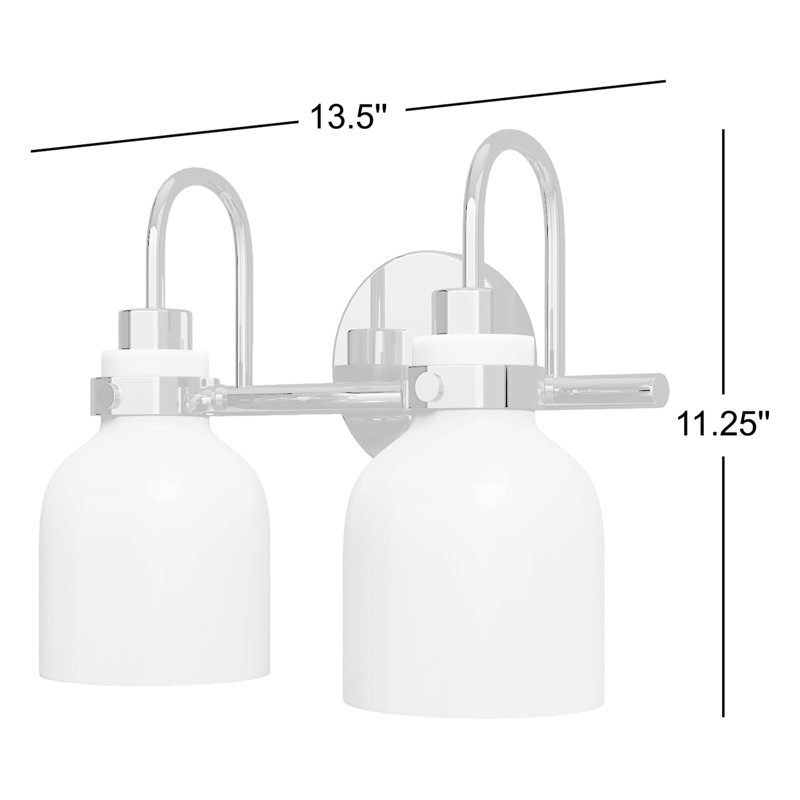 Éclairage pour meuble-lavabo à 2 lumières à intensité variable Arold, Chrome poli