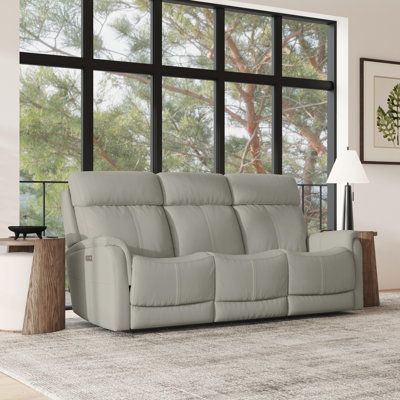 Panorama Reclining Sofa With Console, Power Headrests & Lumbar