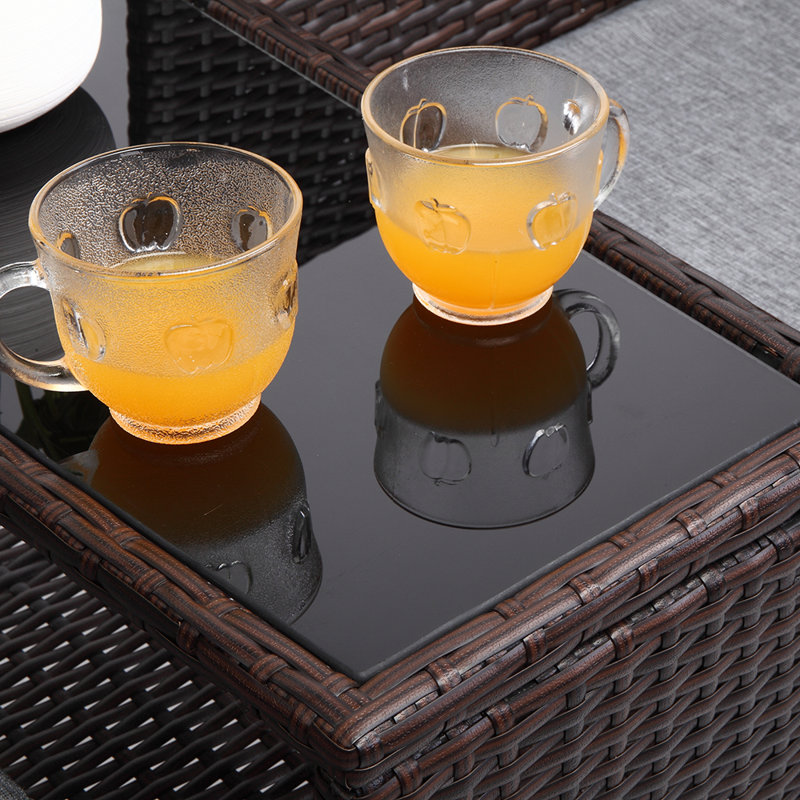 Banc tête-à-tête Bahri Rattan, Gris
