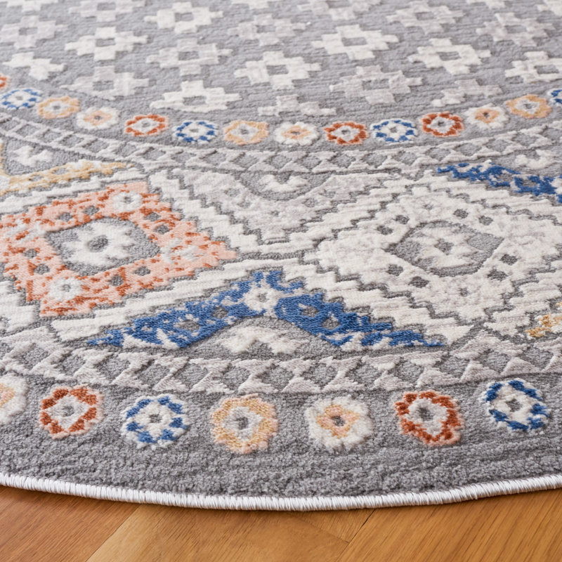 Aros Eternal Performance Geometric Rug, Round 6'7"