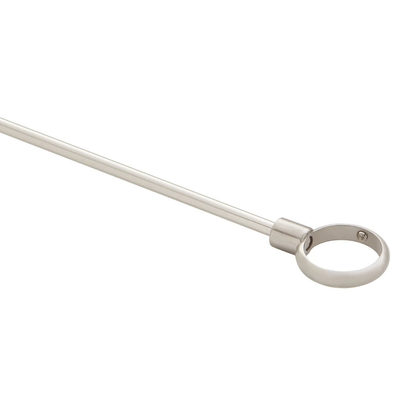 Neo-Angle Brass Shower Rod with Ceiling Support, Brushed Nickel